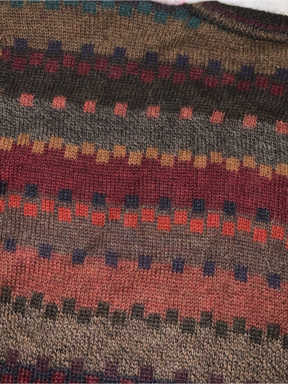 intiwara alpaca knit crewneck sweater soft non ichy colourful 100% wool L - Picture 7 of 9